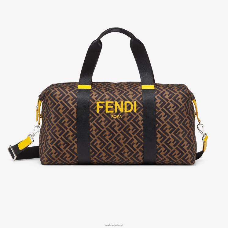 kinderen accessoires Fendi 0J62L2903 nylon weekendtas met roma print veelkleurig