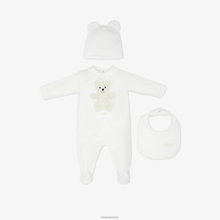 kinderen kleding Fendi 0J62L2778 Jersey teddybeerset wit