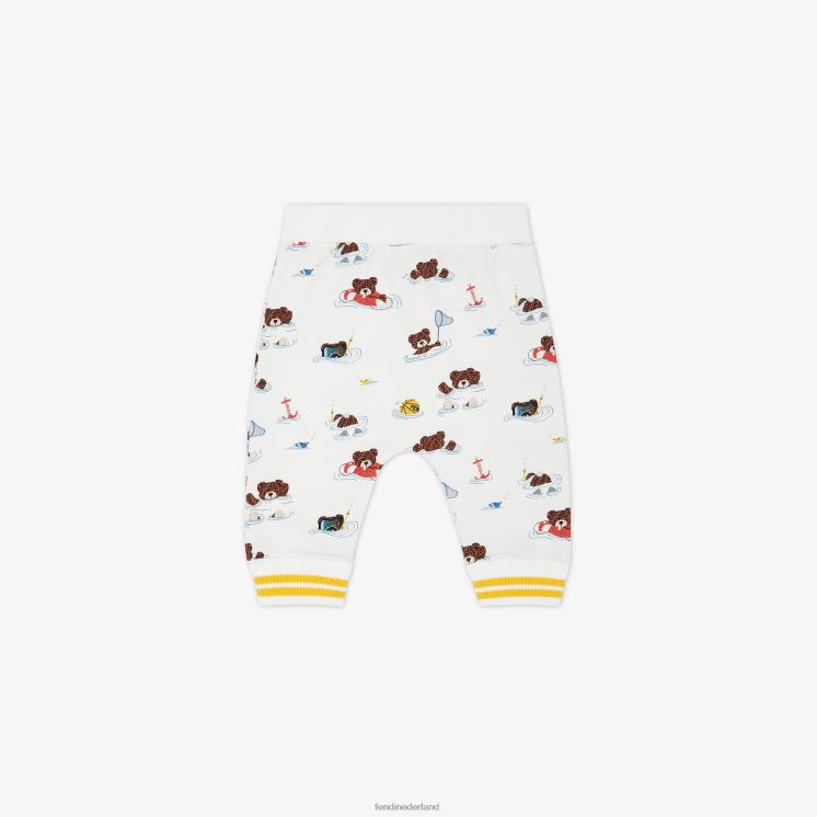 kinderen kleding Fendi 0J62L2800 jersey broek met multiprint veelkleurig