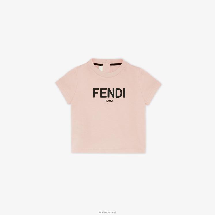 kinderen kleding Fendi 0J62L2811 jersey roma t-shirt roze