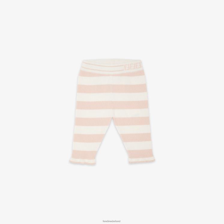 kinderen kleding Fendi 0J62L2822 crème gebreide broek roze