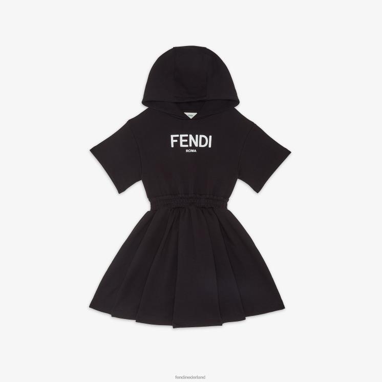 kinderen kleding Fendi 0J62L2882 Roma-jurk van fleece zwart