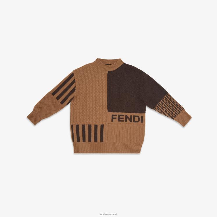 kinderen kleding Fendi 0J62L2848 Junior trui van tabakswol bruin