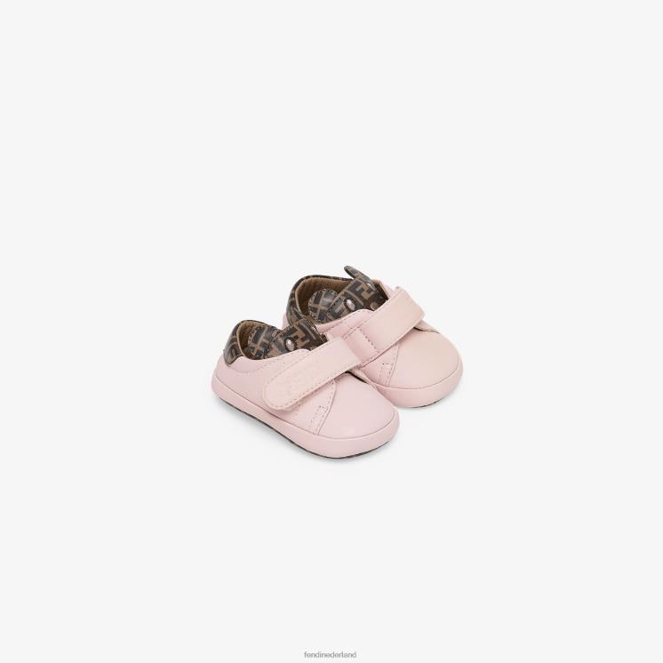 kinderen schoenen Fendi 0J62L2804 newborn schoentjes van leer roze