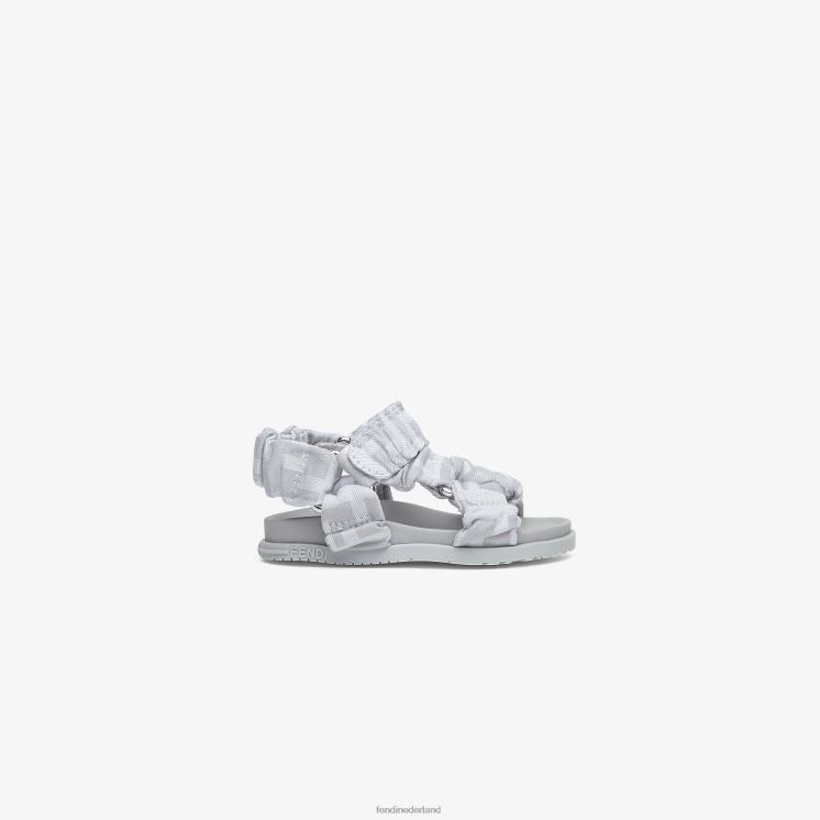 kinderen schoenen Fendi 0J62L2794 stoffen eerste stappen sandalen grijs