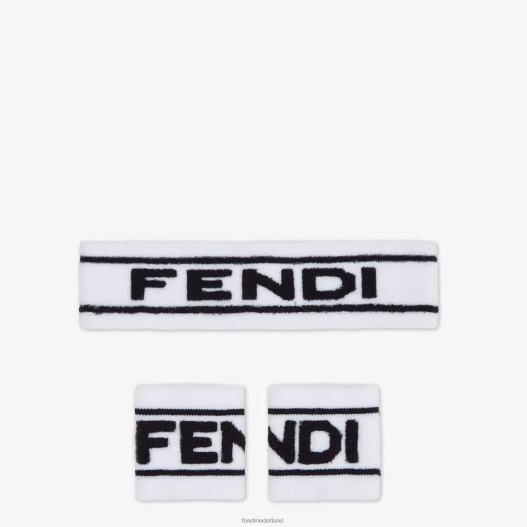 Heren accessoires Fendi 0J62L2382 tennisset van badstof wit