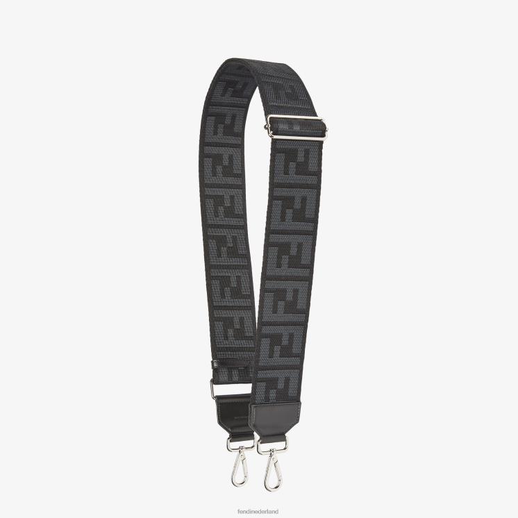 Heren accessoires Fendi 0J62L2337 schouderband van geweven stof zwart