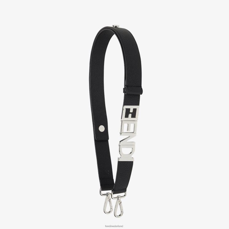 Heren accessoires Fendi 0J62L2339 lederen schouderband zwart