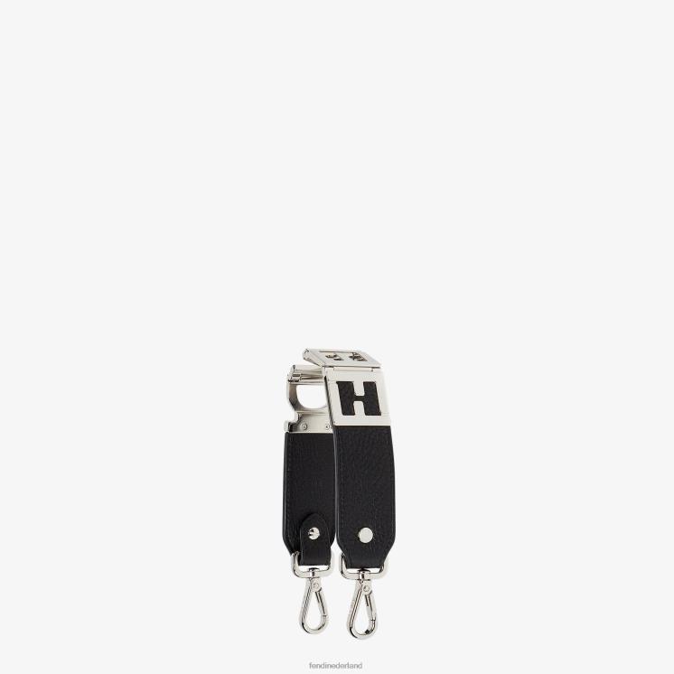 Heren accessoires Fendi 0J62L2340 lederen schouderband zwart