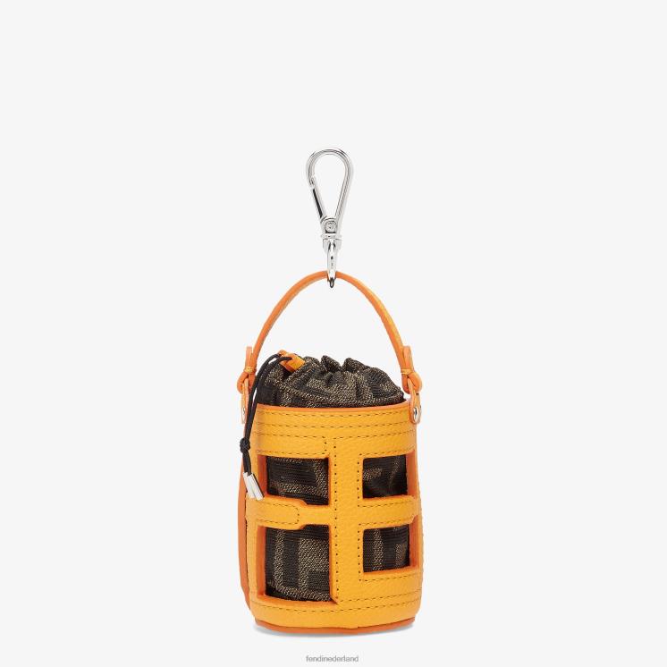 Heren accessoires Fendi 0J62L2419 Bucket Bag lederen charme oranje