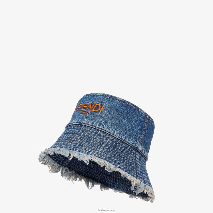 Heren accessoires Fendi 0J62L2398 denim buckethoed blauw