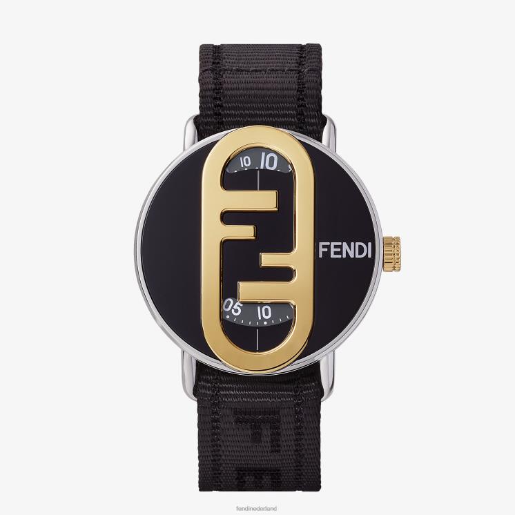 Heren accessoires Fendi 0J62L2347 42 mm - rond horloge met o'lock-logo zilver