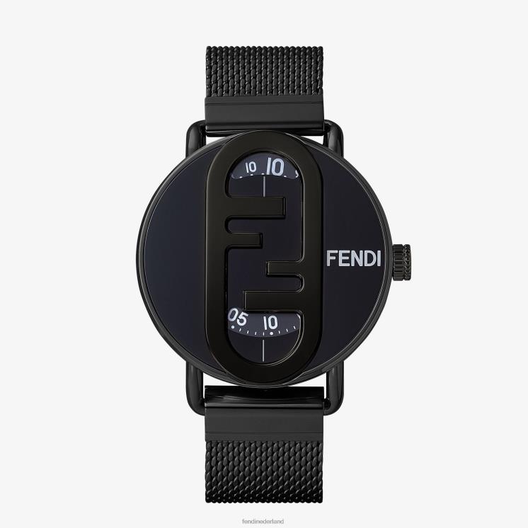 Heren accessoires Fendi 0J62L2360 42 mm - rond horloge met o'lock-logo zwart