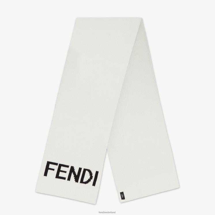 Heren accessoires Fendi 0J62L2520 wollen sjaal wit