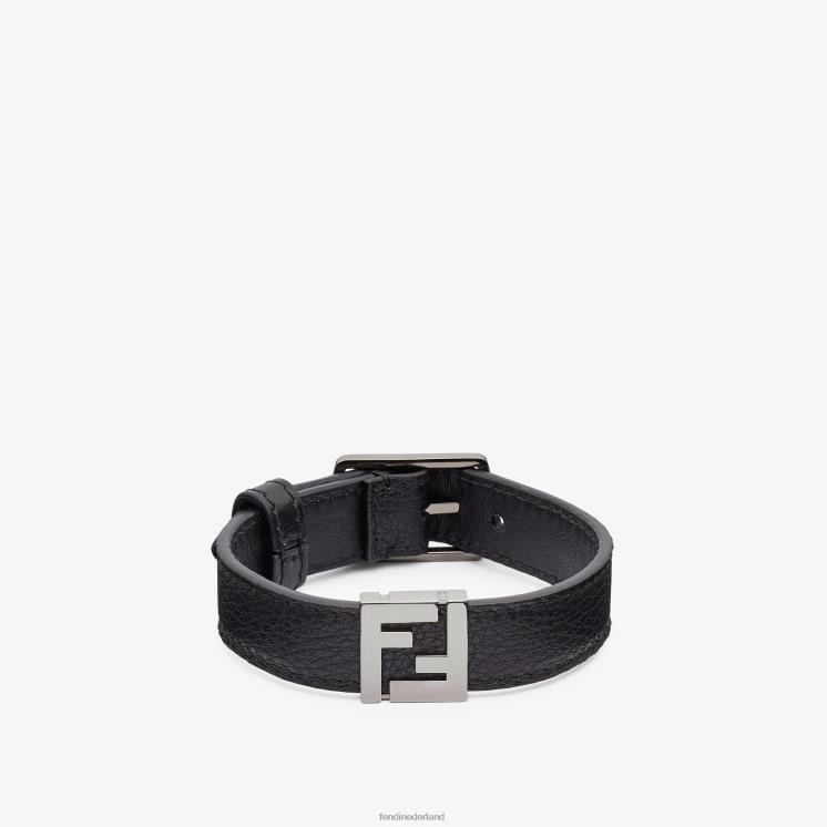 Heren juwelen Fendi 0J62L2700 leren armband zwart