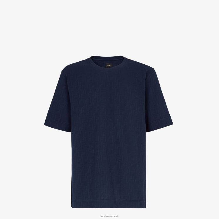 Heren kleding Fendi 0J62L1908 piqué t-shirt blauw