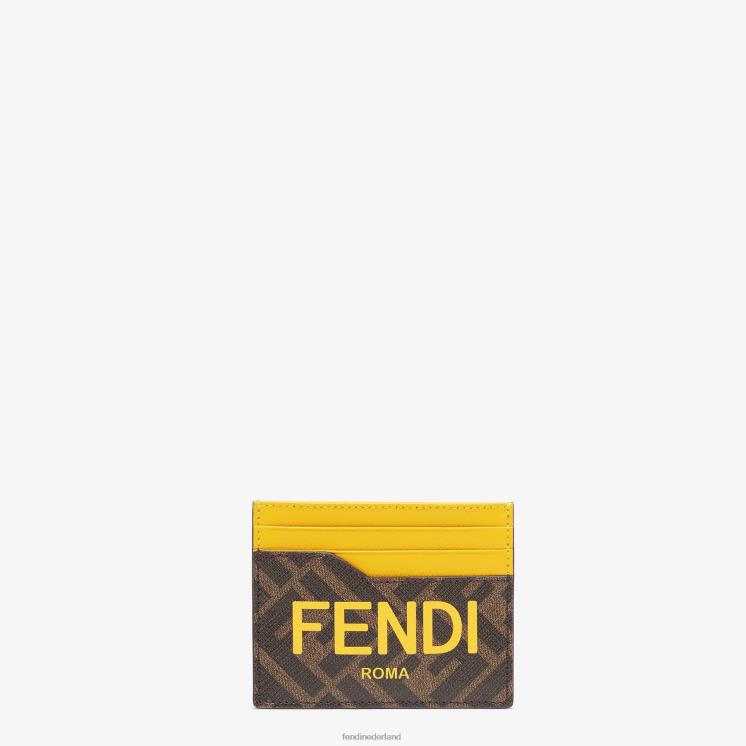 Heren accessoires Fendi 0J62L2592 stoffen kaarthouder bruin