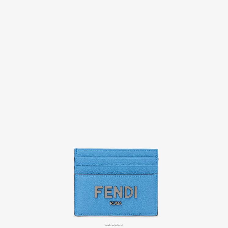 Heren accessoires Fendi 0J62L2611 kenmerkende leren kaarthouder lichtblauw