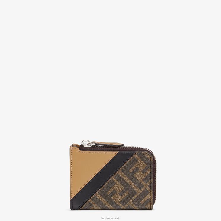 Heren accessoires Fendi 0J62L2630 stoffen kaarthouder bruin