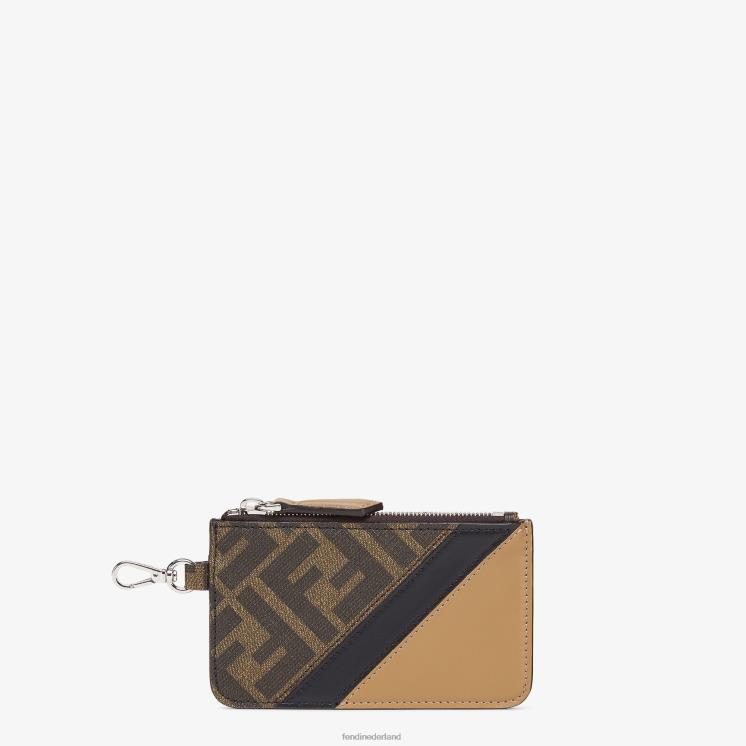 Heren accessoires Fendi 0J62L2631 stoffen kaarthouder bruin