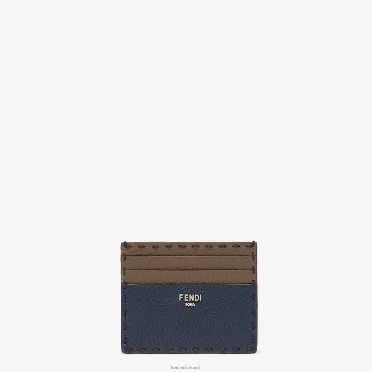 Heren accessoires Fendi 0J62L2646 Selleria leren kaarthouder blauw