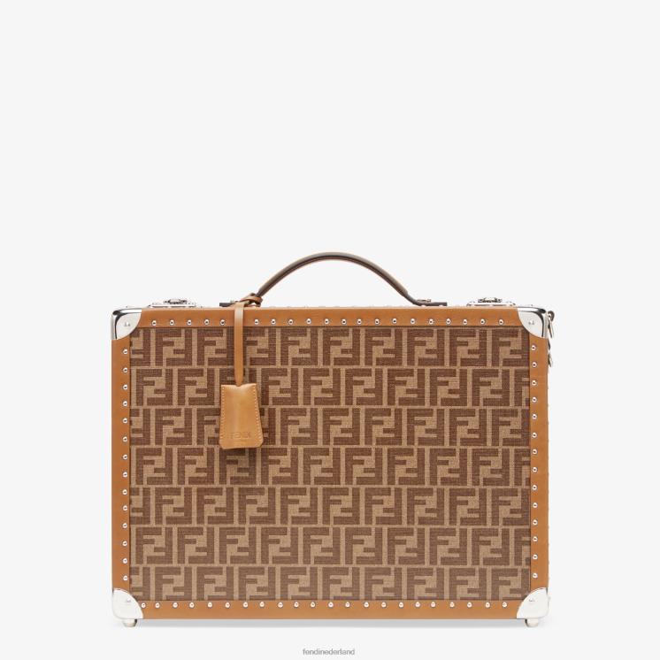 Heren accessoires Fendi 0J62L1894 stoffen koffer bruin