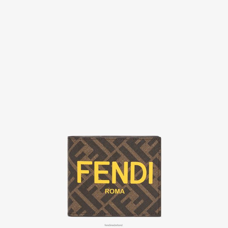 Heren accessoires Fendi 0J62L2591 stof dubbelgevouwen bruin