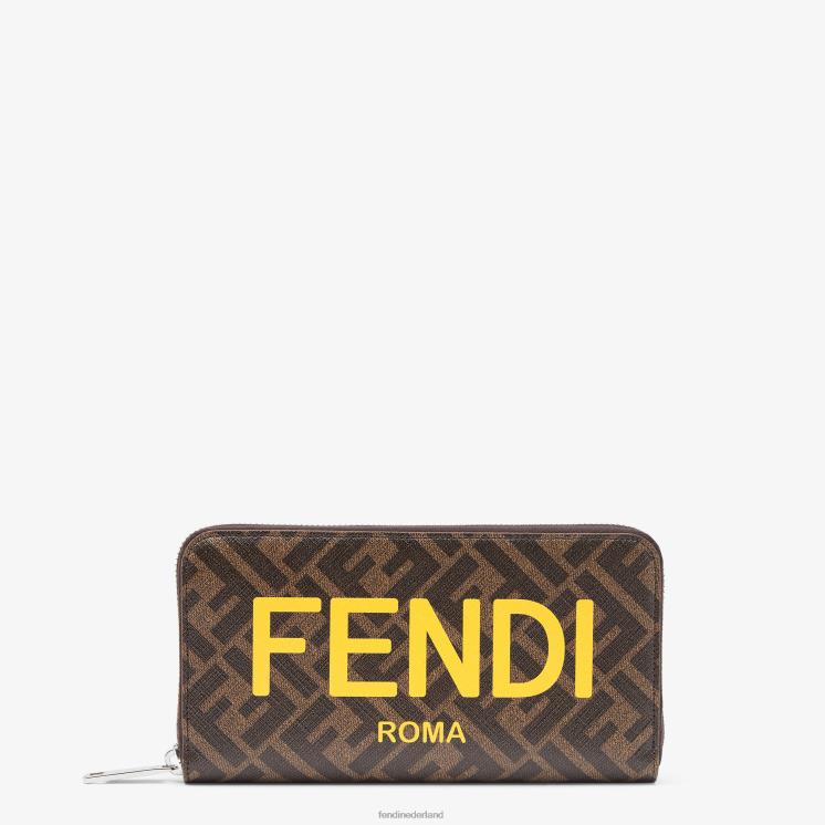 Heren accessoires Fendi 0J62L2593 stoffen portemonnee bruin