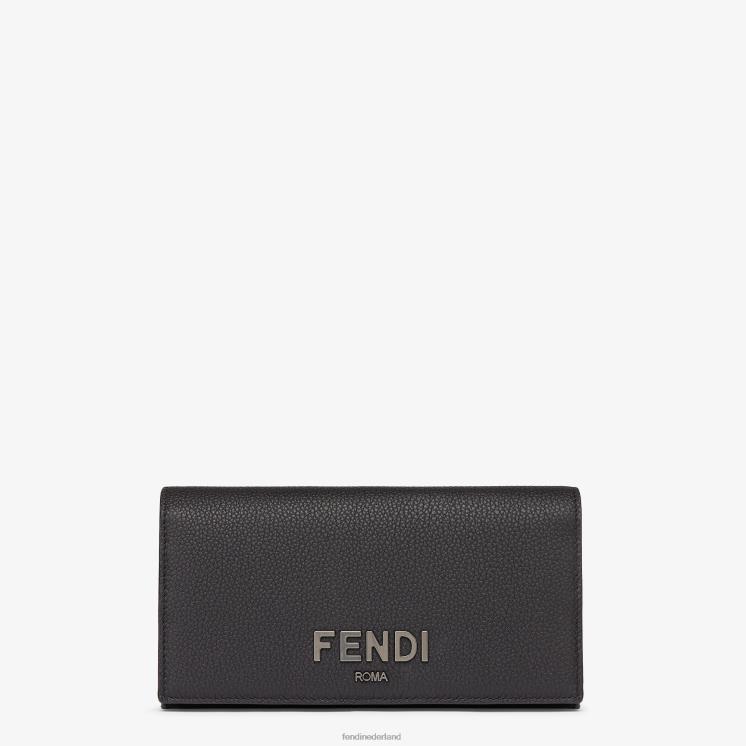 Heren accessoires Fendi 0J62L2610 kenmerkende leren portemonnee zwart