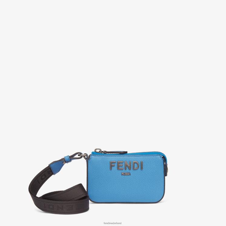 Heren accessoires Fendi 0J62L2616 leren portemonnee lichtblauw