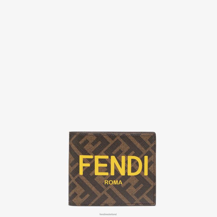 Heren accessoires Fendi 0J62L2634 stof dubbelgevouwen bruin