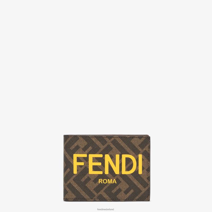 Heren accessoires Fendi 0J62L2637 stof dubbelgevouwen bruin