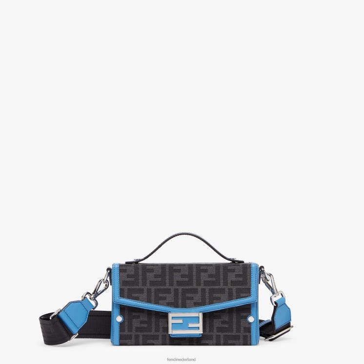 Heren accessoires Fendi 0J62L1807 tas van leer en ff stof blauw