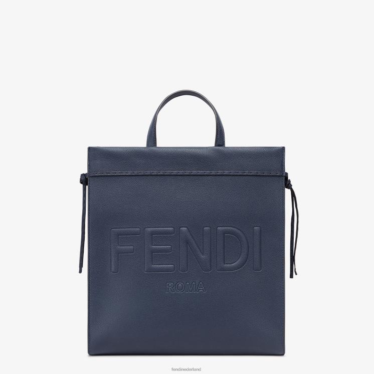 Heren accessoires Fendi 0J62L1821 medium ga naar leren shoppertas blauw