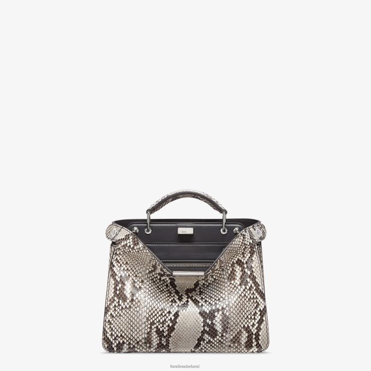 Heren accessoires Fendi 0J62L1834 python en leren tas beige