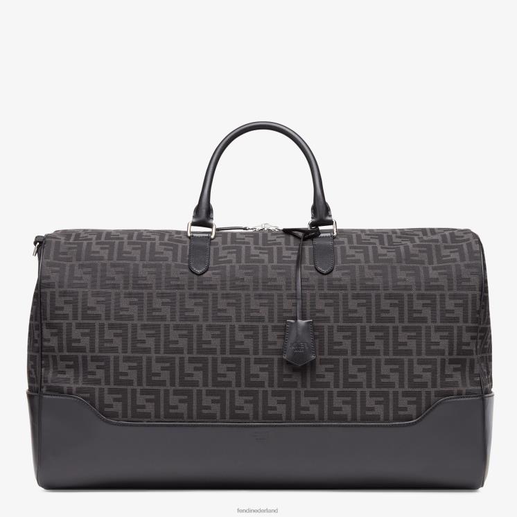 Heren accessoires Fendi 0J62L1845 ff grote tas van jacquardstof grijs