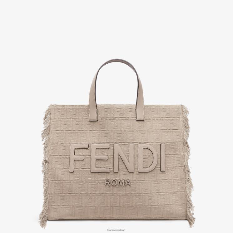 Heren accessoires Fendi 0J62L1847 ff stoffen tasje met franjes beige