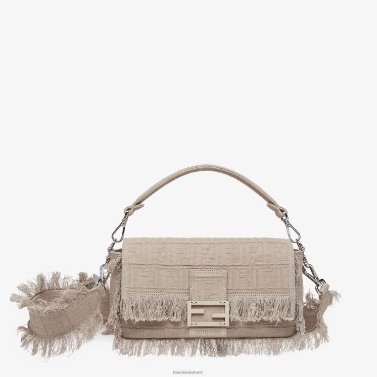 Heren accessoires Fendi 0J62L1848 ff stoffen tasje met franjes beige