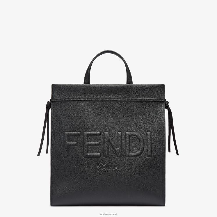 Heren accessoires Fendi 0J62L1850 medium ga naar leren shoppertas zwart