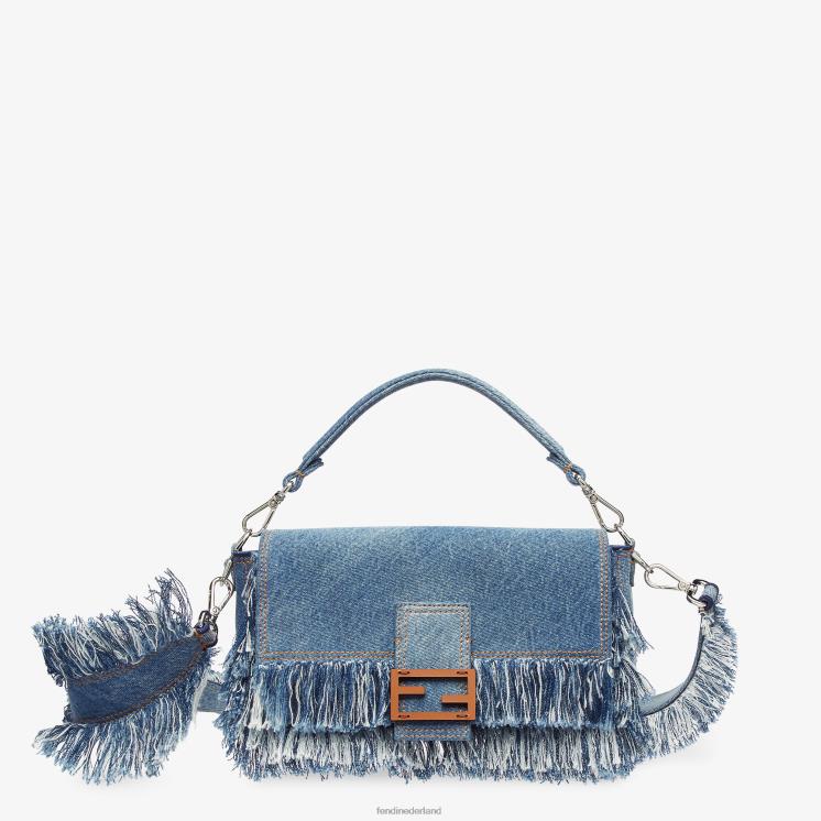 Heren accessoires Fendi 0J62L1869 denim tas met franje blauw