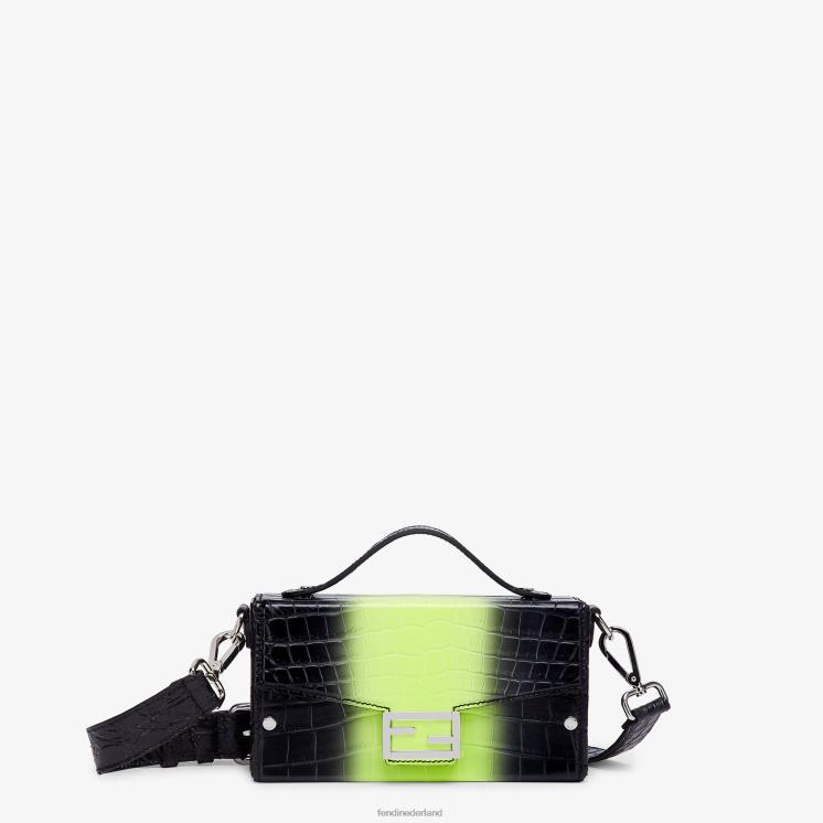 Heren accessoires Fendi 0J62L1872 neon alligatortas zwart