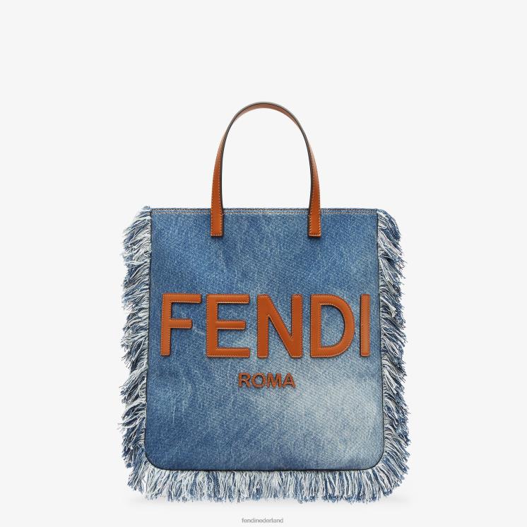 Heren accessoires Fendi 0J62L1873 denim tas met franje blauw