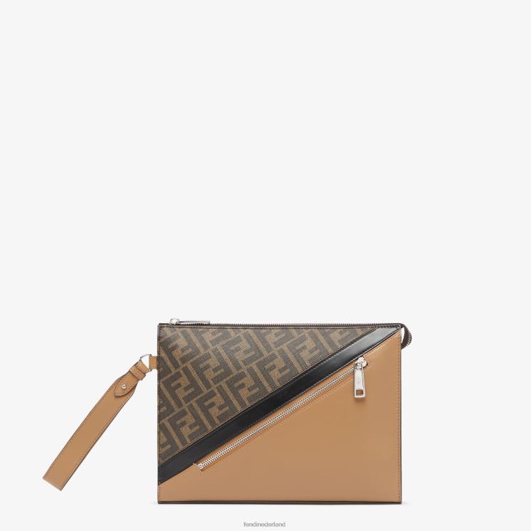 Heren accessoires Fendi 0J62L1855 leren tasje met diagonale clutch veelkleurig