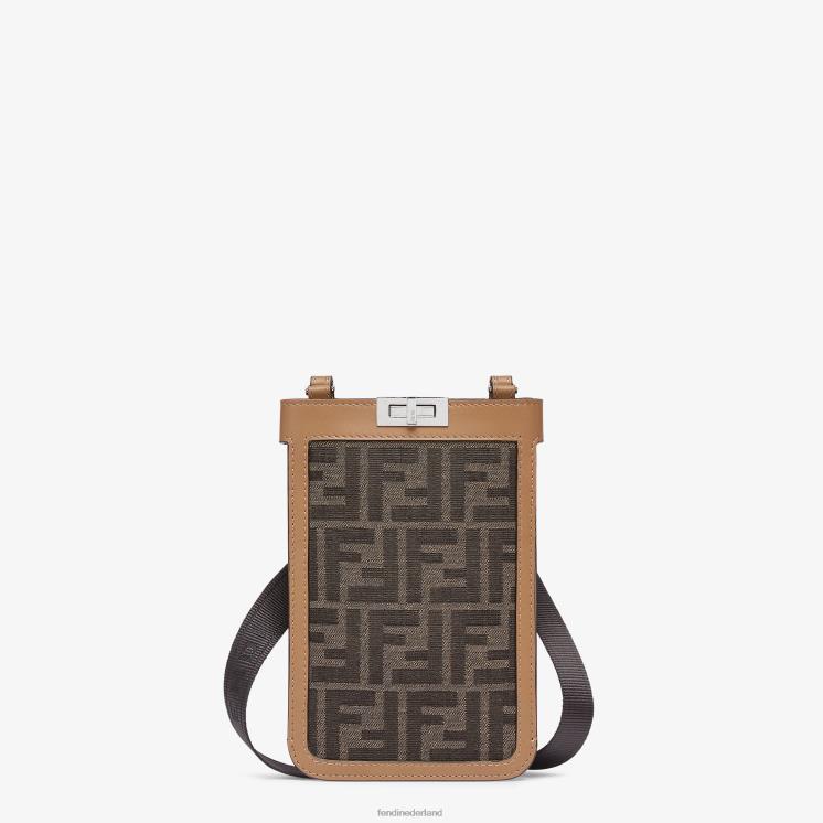 Heren accessoires Fendi 0J62L2620 telefoonhoesje van stof bruin