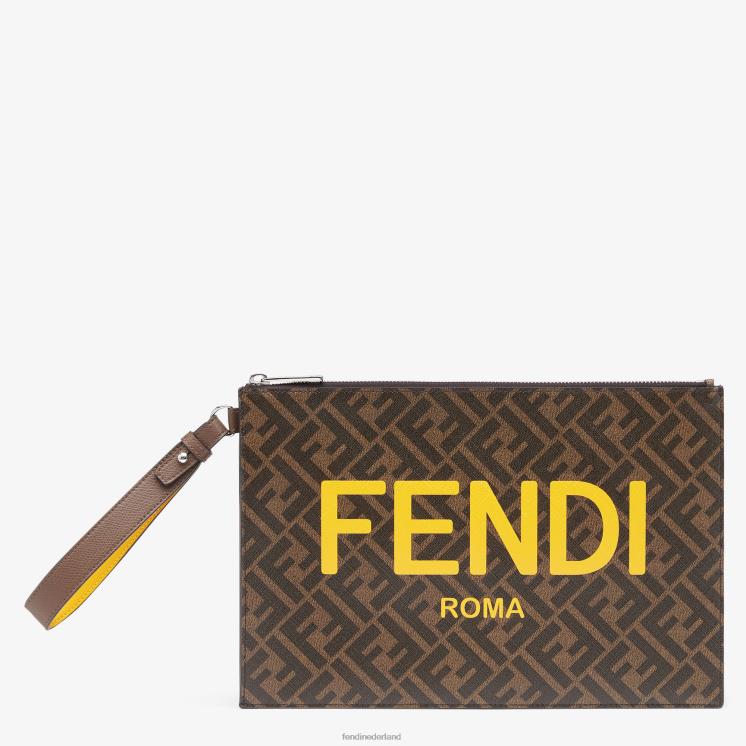 Heren accessoires Fendi 0J62L2635 stoffen zakje bruin