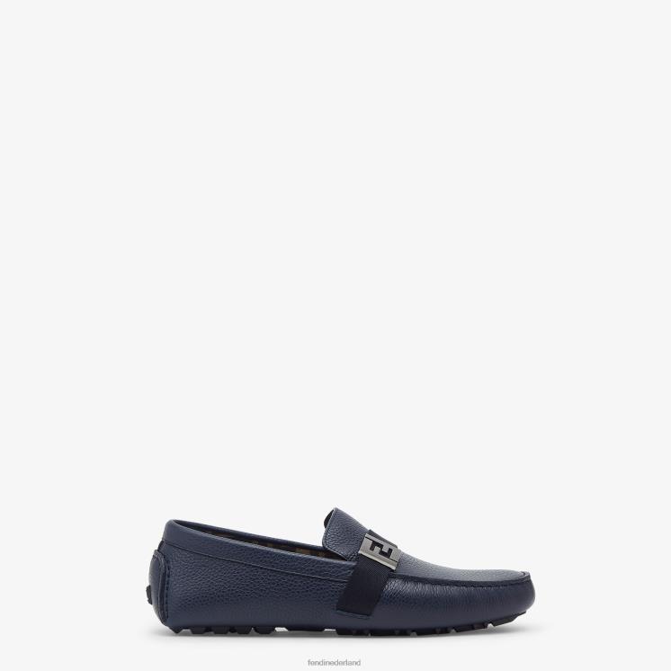 Heren schoenen Fendi 0J62L2248 leren loafers blauw