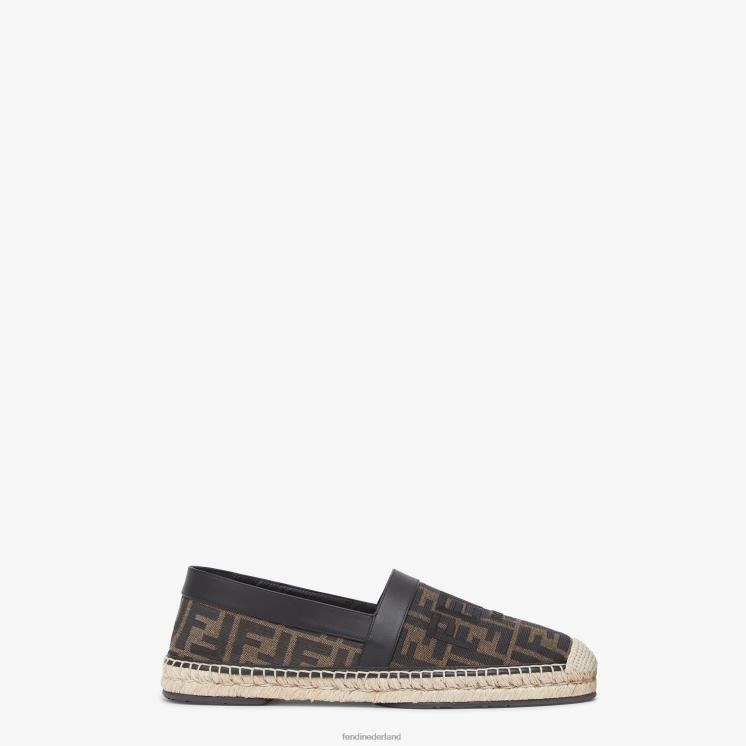 Heren schoenen Fendi 0J62L2258 stoffen espadrilles bruin