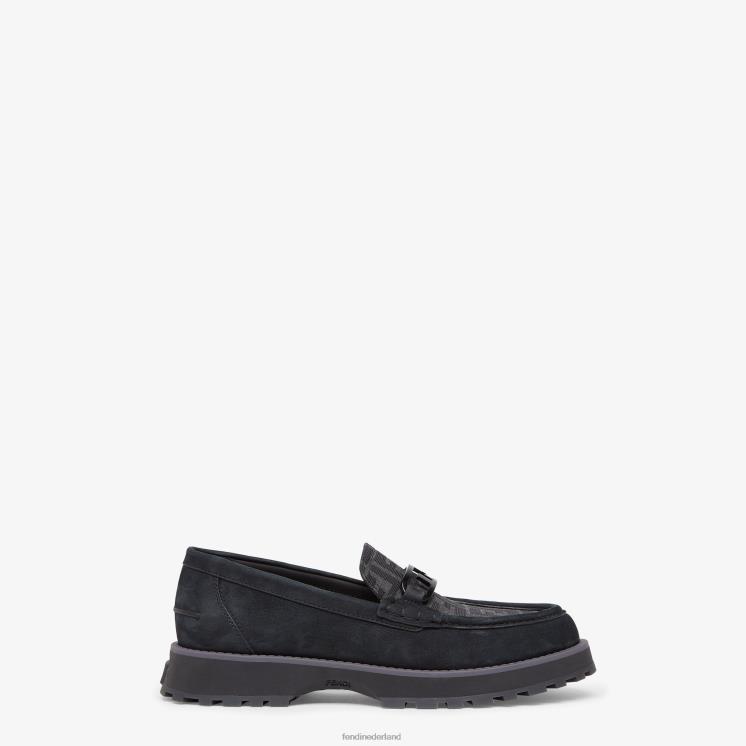 Heren schoenen Fendi 0J62L2287 nubuck-loafers zwart