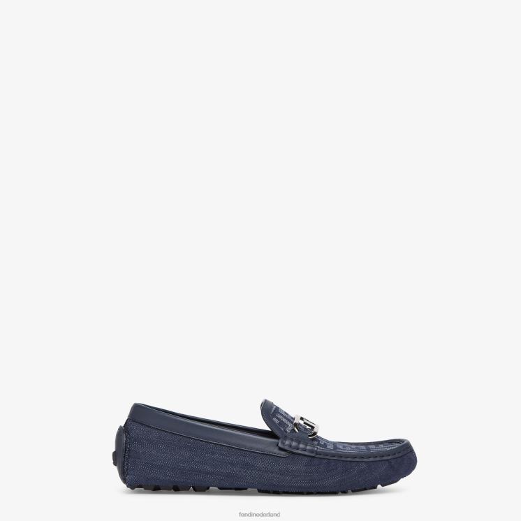 Heren schoenen Fendi 0J62L2288 denim loafers blauw