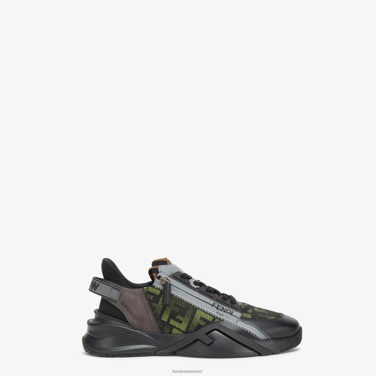 Heren schoenen Fendi 0J62L2269 Hardloopsneakers van neon en stof zwart